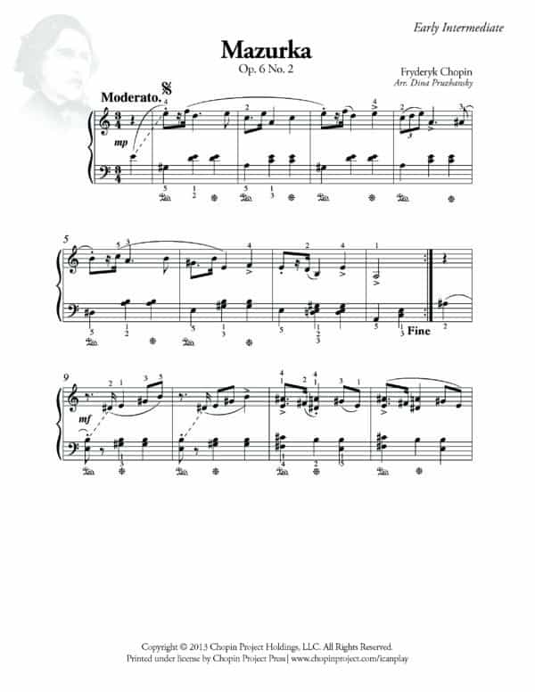 Chopin Mazurka Op. 6 No. 2 Sheet Music
