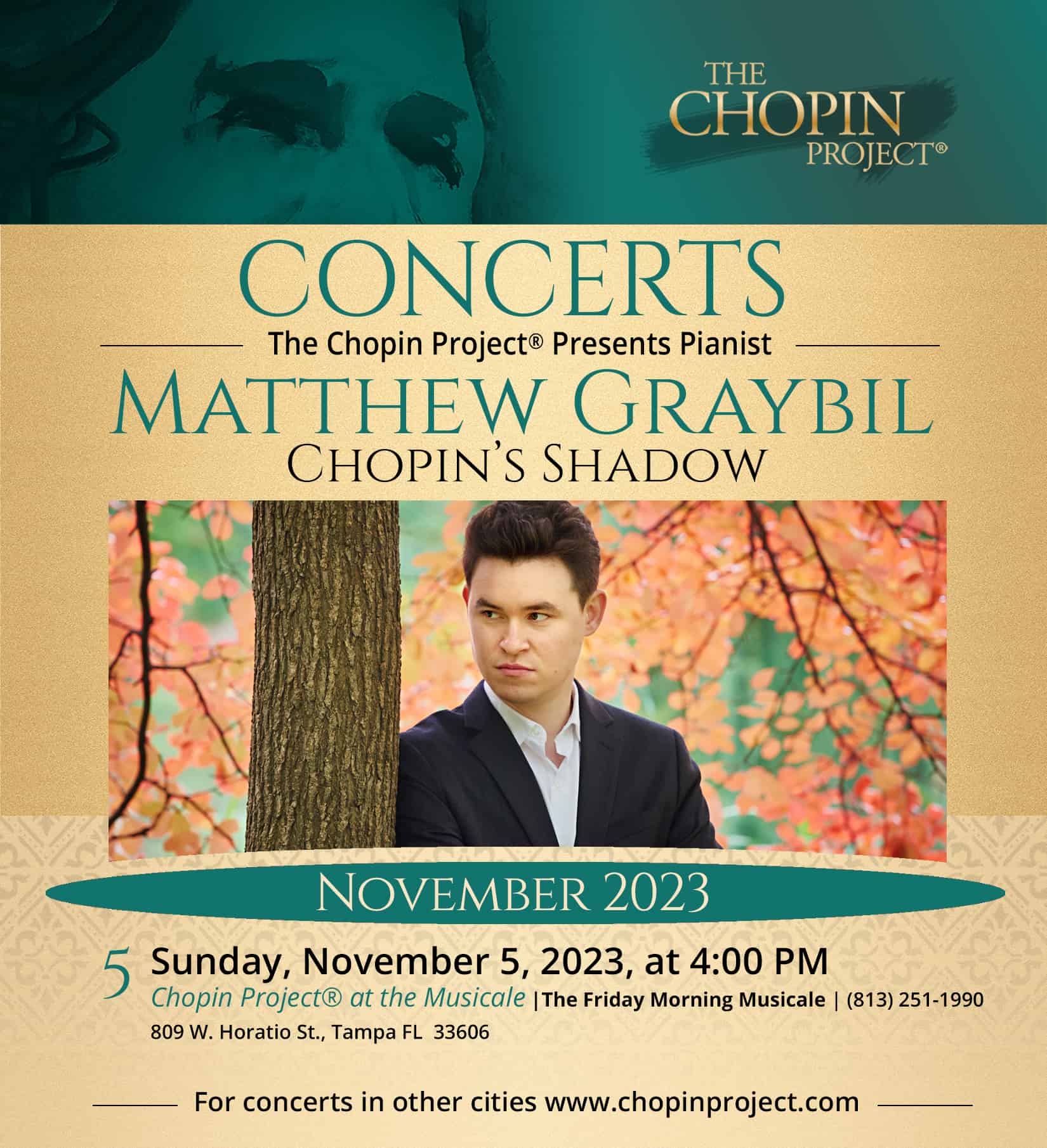 Chopin Project Concert flyer for Matthew Graybil